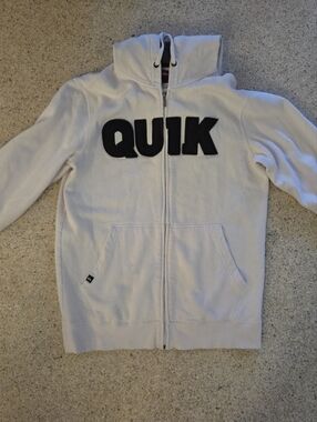 Quiksilver Y2K 2000s full Zip Hoodie Jacket Size Small "QUIK" Logo